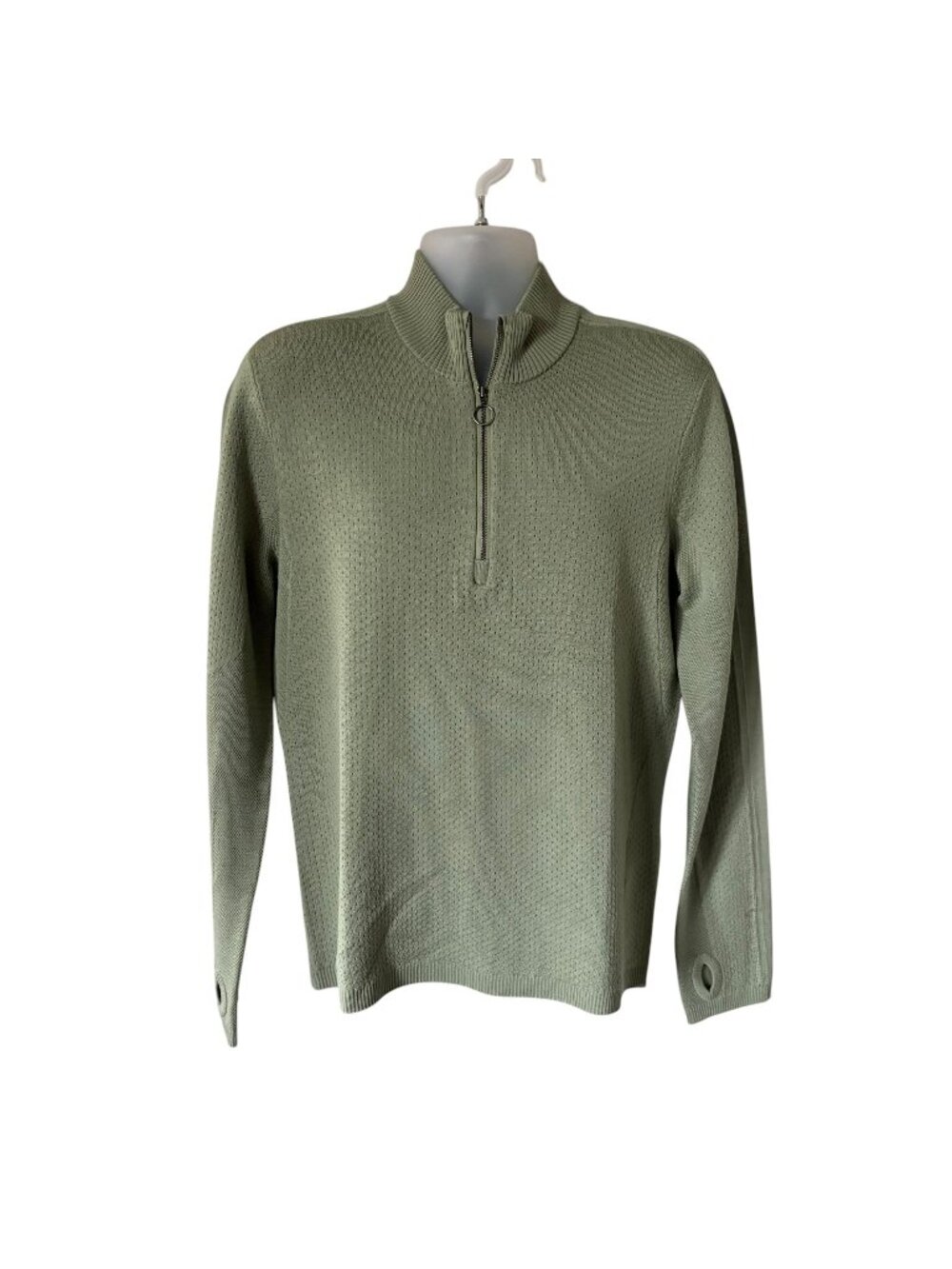 ICEBREAKER Mens Anniversary Original Half Zip Green Wool Medium NWT